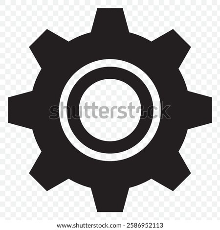 Transparent setting icon png, vector illustration of an setting icon in dark color and transparent background(png). EPS 10. 