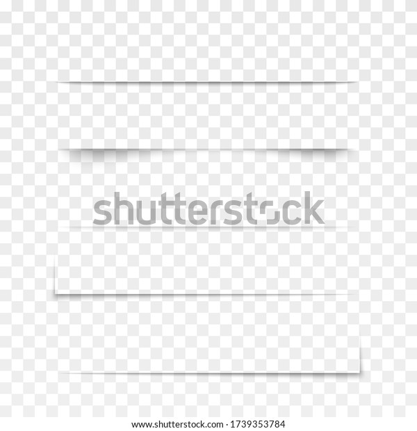 Transparent shadow and blank empty divider\
or border. Frame with shadow effect on a transparent background,\
set of realistic border. Vector\
illustration