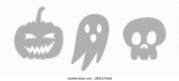 Transparent shadow overlay effect element for Halloween background decoration. Vector illustration.