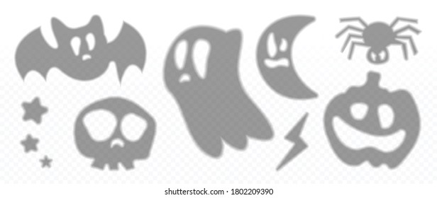 Elemento de efecto de superposición de sombra transparente para la decoración de fondo de Halloween. Ilustración del vector fantasma.