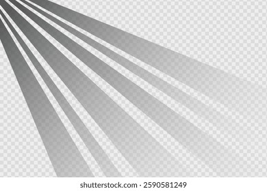 Transparent shadow overlay effect. Natural Ray shadows