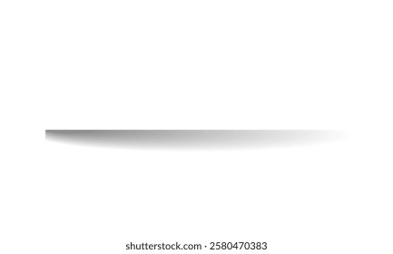 Transparent shadows. Shadow strips. Realistic shadow effect on a transparent background. Different shapes, page separation vectors. Round and oval, square, rectangular shadows. Vector illustrat