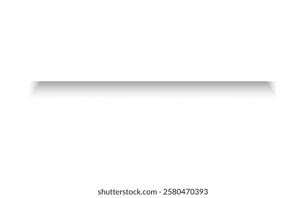 Transparent shadows. Shadow strips. Realistic shadow effect on a transparent background. Different shapes, page separation vectors. Round and oval, square, rectangular shadows. Vector illustrat
