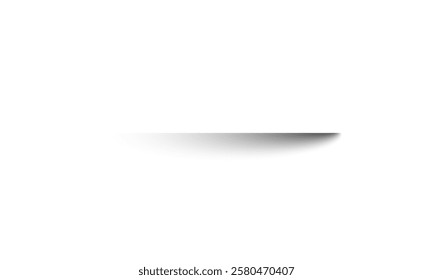 Transparent shadows. Shadow strips. Realistic shadow effect on a transparent background. Different shapes, page separation vectors. Round and oval, square, rectangular shadows. Vector illustrat