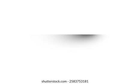 Transparent shadows. Shadow strips. Realistic shadow effect on a transparent background. Different shapes, page separation vectors. Round and oval, square, rectangular shadows. Vector illustrat