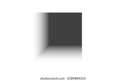 Transparent shadows. Shadow strips. Realistic shadow effect on a transparent background. Different shapes, page separation vectors. Round and oval, square, rectangular shadows. Vector illustrat