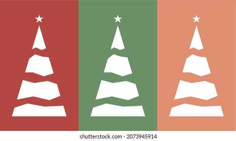 Transparent shapes of Christmas trees 3 colors