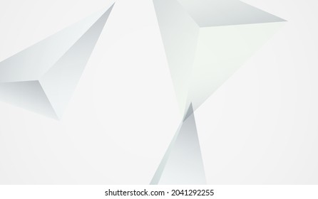 Transparent Shapes Graphic Vector  Gray Background. Elements Minimalist Template. Light Business Pattern. Abstract Triangle Banner.
