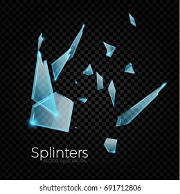 Transparent Shards of Broken Glass. Vector illustration