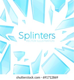 Transparent Shards of Broken Glass. Vector illustration