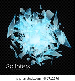 Transparent Shards of Broken Glass. Vector illustration