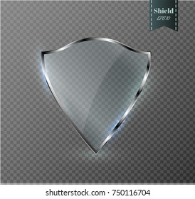 Transparent shield.The banner of privacy.A sign of protection.Vector illustration.On a transparent background.