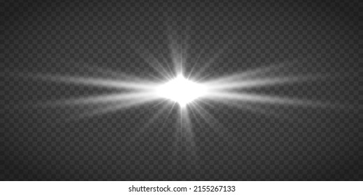 Transparent shine gradient glitter, bright flare. Glare texture. Set of  glowing light effect stars bursts with sparkles. Glitter magic white star sparks on transparent background. Xmas lights. Vector
