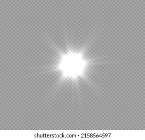 Transparent shine gradient glitter, bright flare. Glare texture. Set of  glowing light effect stars bursts with sparkles. Glitter magic white star sparks on transparent background. Xmas lights. Vector