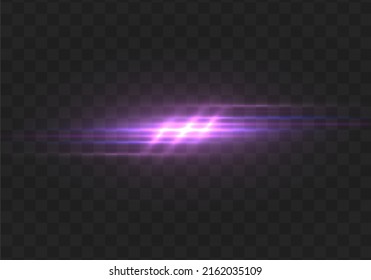 Transparent shine gradient glitter, purple bright flare. Glare texture. Glowing light effect stars bursts with sparkles. Glitter magic white star sparks on transparent background. Xmas lights. Vector