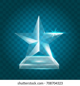 Transparent Shining Blank Vector Acrylic Crystal Glass Trophy Award template