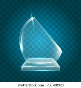 Transparent Shining Blank Vector Acrylic Crystal Glass Trophy Award template