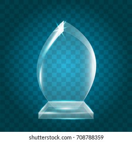Transparent Shining Blank Vector Acrylic Crystal Glass Trophy Award template