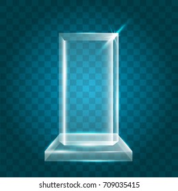 Transparent Shining Blank Vector Acrylic Crystal Glass Trophy Award template