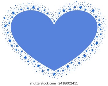 Transparent Shining Blue Love with Blue Sparkling glitter Stars Vector clipart icon #10