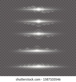 Transparent shining sun, bright flash. Bright Star. White glowing light explodes on a transparent background. Sparkling magical dust particles.  Vector sparkles. To center a bright flash.