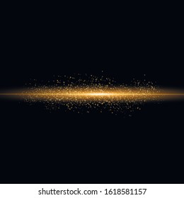 Transparent shining sun, bright flash. Yellow glowing light explodes on a transparent background. Sparkling magical dust particles. To center a bright flash. Bright Star. Vector sparkles. 