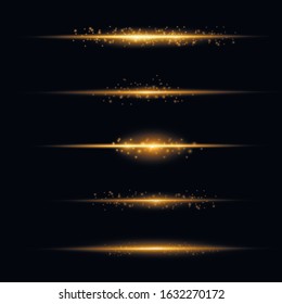 Transparent shining sun, bright flash. Yellow glowing light explodes on a transparent background. Sparkling magical dust particles. Bright Star. Vector sparkles. To center a bright flash.