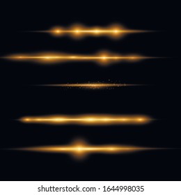 Sol claro y brillante.La luz amarilla resplandeciente estalla sobre un fondo transparente. Partículas mágicas de polvo espumoso. Estrella brillante. El vector brilla. Centrar un flash brillante.