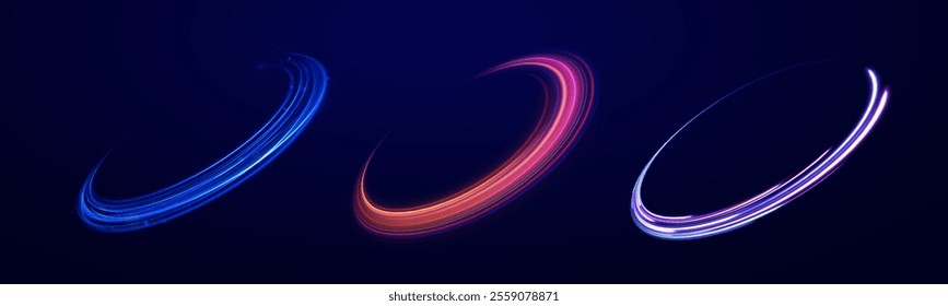 Transparent shining sun, bright flash, png, effect, wave,neon,line. Circle glowing light explodes on a transparent background. Png sparkling magical dust particles, bright Star. 