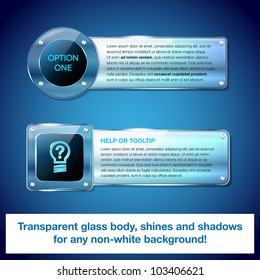Transparent shiny glass buttons/frames for your icons/text