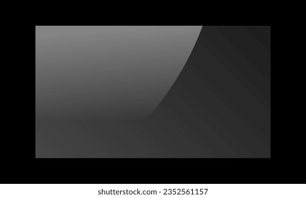 Transparent shiny glass plate 16:9. Screen reflection vector illustration on a transparent background