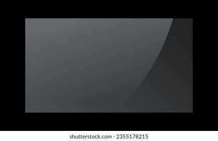 Transparent shiny glass plate. Screen reflection vector illustration on a black background.  Available as PNG analog with Screen blend mode