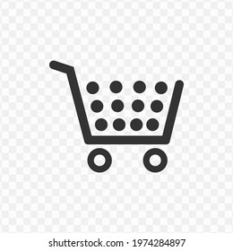 Transparent shopping basket cart icon png, vector illustration of an shop icon in dark color and transparent background(png).