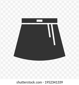 Transparent short skirt icon png, vector illustration of an short skirt icon in dark color and transparent background(png)