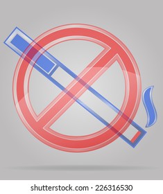 transparent sign no smoking vector illustration isolated on gray background