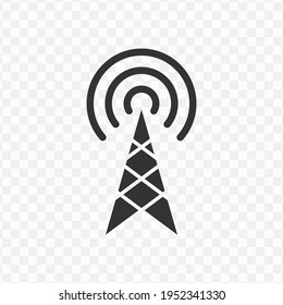 Transparent signal antenna icon png, vector illustration of an signal antenna icon in dark color and transparent background(png)
