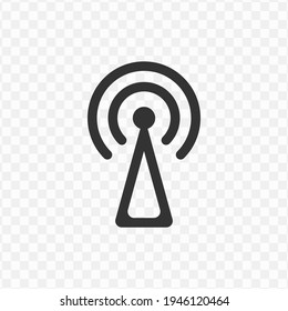 Transparent signal on antenna icon png, vector illustration of an signal 
 icon in dark color and transparent background(png)