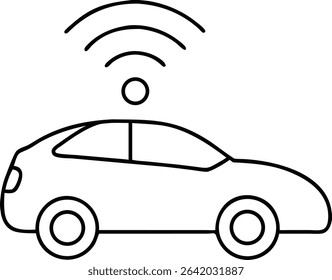 Transparent silhouette design depicting a futuristic self driving car with ai technology