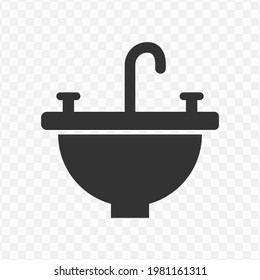 Transparent sink icon png, vector illustration of sink in dark color and transparent background(png).