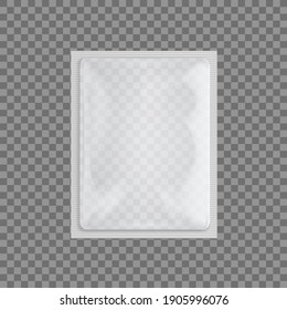 Transparent Slim White Shiny Foil Package For Branding. EPS10 Vector