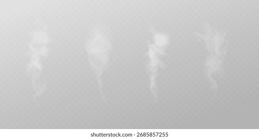 Transparente Rauchwolken PNG Vektorgrafik.