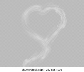 Transparent smoke heart shape with a soft, ethereal design, perfect for love and romantic themes.