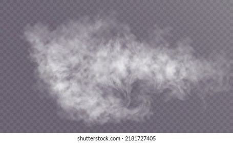 Transparent smoke. Steam effect special effect. Vector texture of steam, fog, cloud, smoke. PNG 