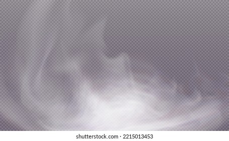 Humo transparente. Efecto especial del efecto vapor. Textura vectorial de vapor, niebla, nube, humo. PNG	