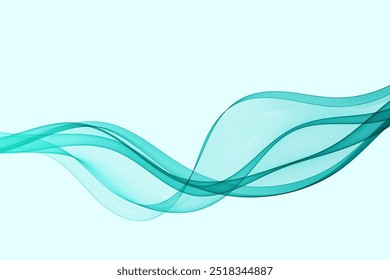 Transparent smoky wave flow, abstract wave background, design element.