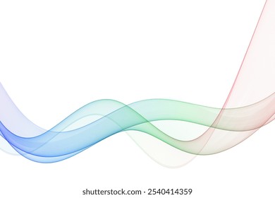 Transparent smoky wave flow, abstract wave background.