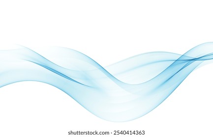 Transparent smoky wave flow, abstract wave background.