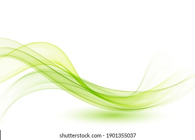 
Transparent smooth green wave Abstract wave background Green transparent flow wave