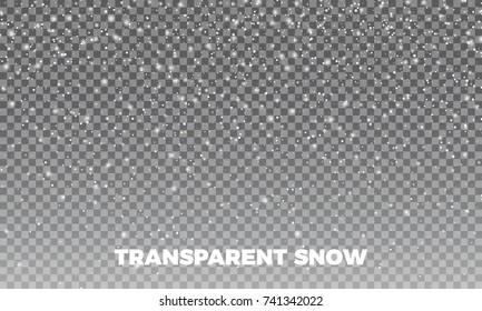 Transparent Snow. Vector Transparent Snow Background. Christmas And New Year Decoration.