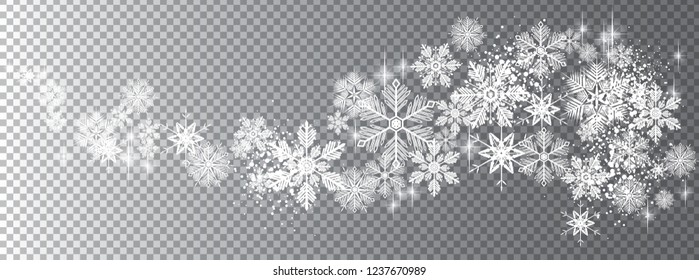 Transparent snow wave template full vector banner